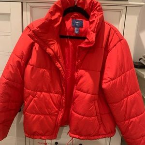 Red/orange puffer jacket